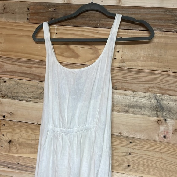 J. Crew size Medium White Sleeveless Lightweight Maxi Linen Cross-back Sundress - Picture 5 of 9